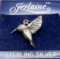 Jezlaine Sterling Hummingbird Charm Pendant Vintage Solid 925 Bird Jewelry