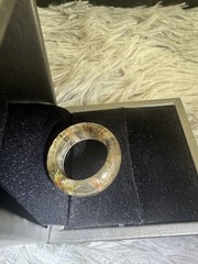 Natural brown rutilated quartz ring 19.6mm