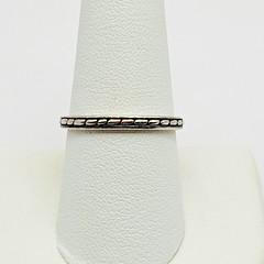 Shube Sterling Silver Rope or Oblong Bead Stackable Band Ring ~ Size 9
