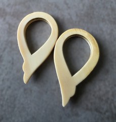 Pair of Vintage Organic Sculptural Teardrop Earring Charms/ Door Knockers 45mm