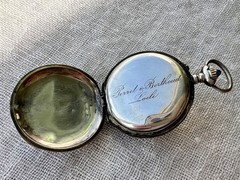 Antique Swiss .935 Silver Niello Pocket Watch Case Perret & Berthoud Locle