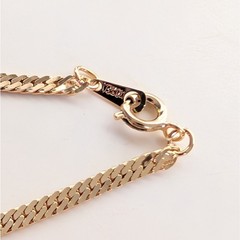 Vintage Estate Signed Korea Herringbone Chain Minimalist Classic Bracelet 6.25″