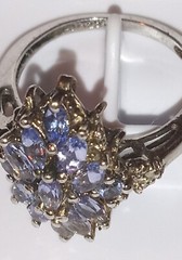 Tanzanite Cluster Ring size 5 never worn inside retailers original gift box
