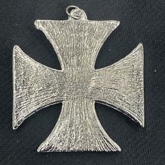 Iron Cross Pendant Made in Japan With Raised Crown And 1914 Black & Silver Metal