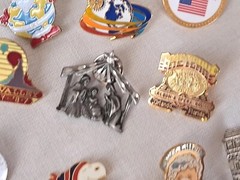 Vintage Enamel Pinback Button Lot Snoopy Enesco Winery Olympics Dutch Religious