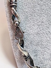 Sterling Silver Men’s Chain Modernist Necklace Twisted Links Capsule Bars 22”