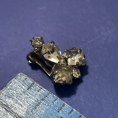 Vintage Clear Rhinestone Clip On Earrings Silver Tone 0.6 Inch