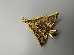 Vintage Gold Christmas Tree Brooch Multi Colored Rhinestone 4.5cm BB15