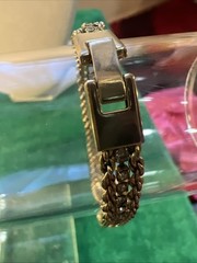 Vtg Signed JC Jackie Collins Gold Tone Crystal Rhinestone Chain Bracelet 7”