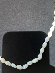 Vintage Australian Opal Bead Necklace 17” Silver Clasp Good Quality Opal Beads