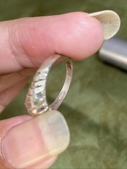 925 Sterling Silver Vintage Diamond-Cut Ribbed Ring Size 5.5 Lightweight