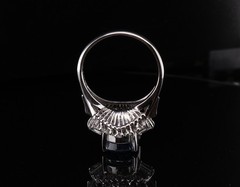 Vintage GIA Oval Ceylon Sapphire & Diamond Platinum Ring Size K1/2 Val $30060