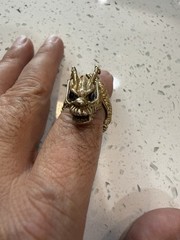 Vintage Japanese Dragon Ring Signed 925/ Som’s TM Gold Tone Adjustable Ring