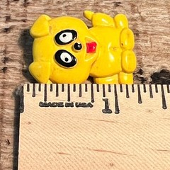 Vintage Yellow Cartoon Dog Brooch Pin Cute Puppy Novelty