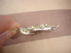 Vintage Large 2 Inch Dancing Girl With Rhinestones Dress Silver Tone Pin Brooch