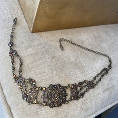 Vclm choker Goth Amber Tag As Is Colorful Purples Missing Few Color Rhinestones
