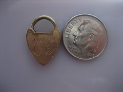 ANTIQUE GOLD-FILLED MONOGRAM PADLOCK CHARM