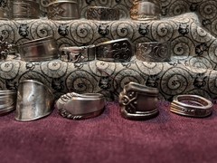 Spoon Ring Lot Of 18 Silver Plated &Stainless Steel Antique & Vintage