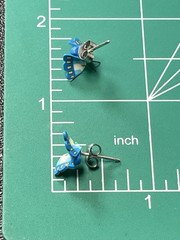 Vintage Blue Polymer Clay Butterfly Stud Earrings