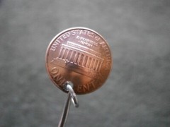 Domed Lincoln Memorial 1 Cent Penny Coin Charm Pendant ~ 2008 ~ 2.6g