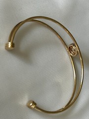 Gold Hands Fist Cuff Bracelet with Swarovsgk Diamond Stackable Adjustable