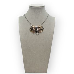 Mixed Metal Filigree Scrollwork Statement Necklace – Elegant Artisan