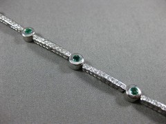 ESTATE 2.30CT DIAMOND & EMERALD 14K WHITE GOLD 3D ETOILE CLASSIC TENNIS BRACELET