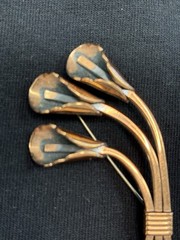 Vintage Matisse Renoir Calla Lily Copper Brooch 3 1/8″ long – Beautiful MCM