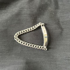 Vintage Speidel Silver tone rhodium-plated metal engravable ID bracelet