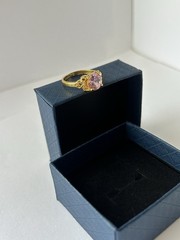 Vintage Pink Cubic Zirconia Ring Gold Plated Womens Size 6.5