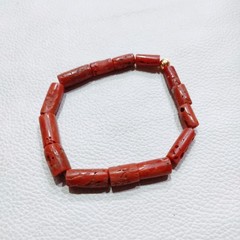 Vintage Red Coral Bracelet Natural Coral Stretchable Handmade Gemstone Jewelry
