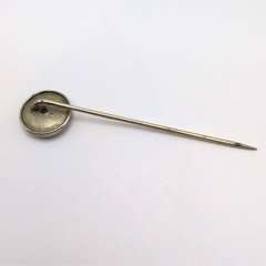 Vintage Antique Art Deco Striped Silver Tone Rhinestone Hat Stick Pin 2.5in