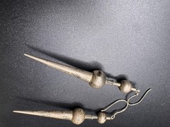 Vintage Bali Sterling Silver 925 Tribal Long Drop Dangle Filigree Earrings
