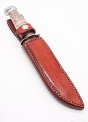 MARBLE’S Antique Ideal Hunting Knife Western Navajo .925 Sterling Silver Handle