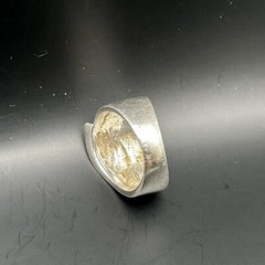 Modernist Smooth Ring Vintage Signed Italy 925 Sterling Silver Size 7.75