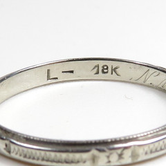 Antique Art Deco Mfg L 18KW Wedding Band Ring Size 7 UK-N1/2 width 2.13 MM 1920s