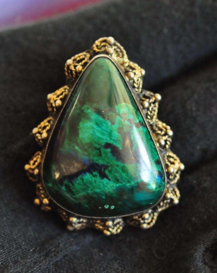 Vintage 935 Silver Brooch/Pendant – Eilat Stone (King Solomon Stone) – 1¾”, 18g