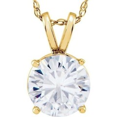1.50 ct Round Diamond 14k yellow Gold Pendant GIA certified