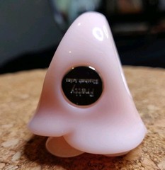 Rare Vtg Signed Elizabeth Arden “Pretty” Large Pink Rose Ring Size 8 Silver Tone