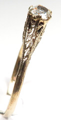 Antique Art Deco Old European Diamond Engagement 18KW Ring Sz 6.75 UK-N EGL USA