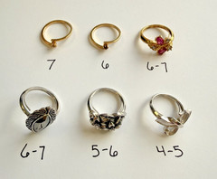 Vintage Avon Ring Lot of 6 from the 70’s 80’s Various Adjustable Sizes see photo