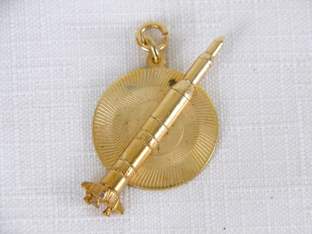 Vintage Rugin Gold Tone Mercury Rocket Charm