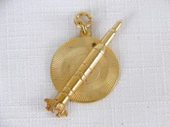 Vintage Rugin Gold Tone Mercury Rocket Charm