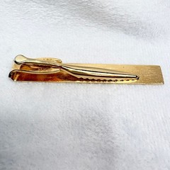 Hickok Gold‑Tone Tie Clip • Mid‑Century 1950s–60s • Made in USA