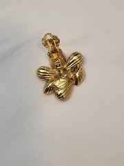 Yves Saint Laurent Gold Tone Blue Stone Clip-On