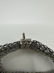 Loft Gun Metal Chain Bracelet With Rhinestones And Magnetic Closure Size 7