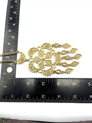 Vintage Celebrity NY Necklace Goldtone Chandelier Filigree Tassel Necklace 20″