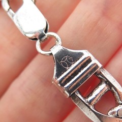 925 Sterling Silver Vintage Italy Anchor Mariner Link Bracelet 8.75″