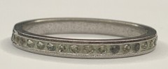 Vintage Sterling 925 Eternity Wedding Band Channel Set CZ Elegant Ring SZ 7.5