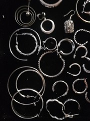 Vintage Silvertone “Single ” Earring Lot of over 50. 8 pairs